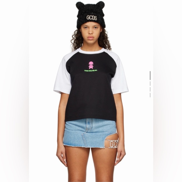 GCDS Tops - GCDS Black Wirdo T-Shirt
